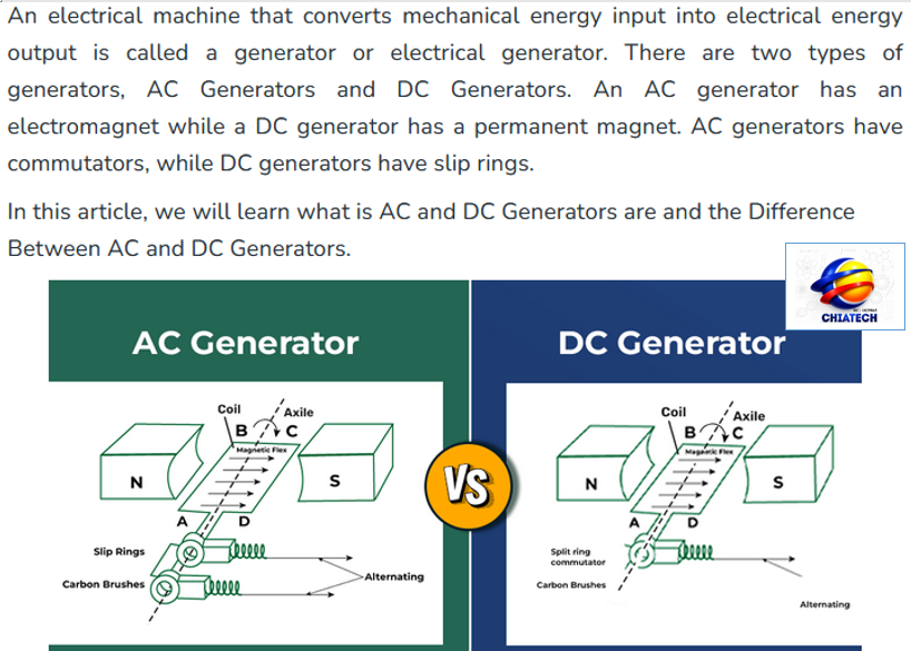 AC generator versus DC generator